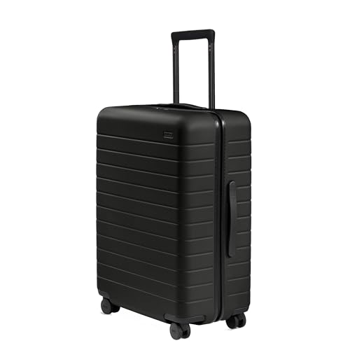 Away Medium Checked Luggage, Lightweight Hard Shell Suitcase with Spinner Wheels, Durable Rolling Luggage, TSA Lock, 26 Inch, Jet Black - Image 1