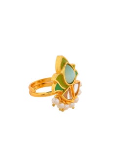 VOYLLA Forever More Floral Green Stone Enamelled Cocktail Ring|Enameled Ring For Women|Adjustable Ring|Wedding|Gift For Women| - pzsku/ZB6EE527184594CA688A7Z/45/_/1738306676/37977615-c416-4912-b49b-47ee7e90ea7f