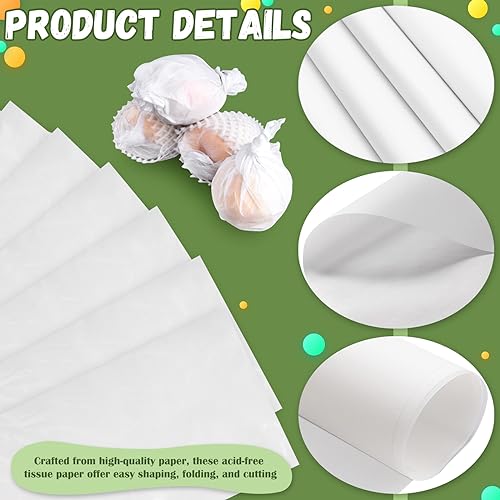 RYKOMO 200 Sheets 15 x 20 inch Acid Free Archival Tissue Paper, White No Lignin Free Packing Tissue Paper for Preserving Clothing Storage Festival Gift Wrap Mother's Day Party Décor - Image 3