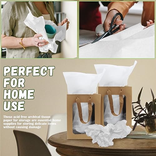 RYKOMO 200 Sheets 15 x 20 inch Acid Free Archival Tissue Paper, White No Lignin Free Packing Tissue Paper for Preserving Clothing Storage Festival Gift Wrap Mother's Day Party Décor - Image 5