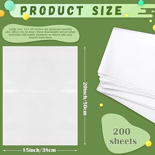 RYKOMO 200 Sheets 15 x 20 inch Acid Free Archival Tissue Paper, White No Lignin Free Packing Tissue Paper for Preserving Clothing Storage Festival Gift Wrap Mother's Day Party Décor - Image 2