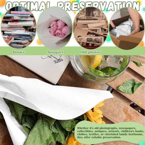 RYKOMO 200 Sheets 15 x 20 inch Acid Free Archival Tissue Paper, White No Lignin Free Packing Tissue Paper for Preserving Clothing Storage Festival Gift Wrap Mother's Day Party Décor - Image 4