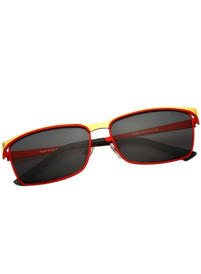 BMW Classic Fshion Men's Sun Polarized Glasses Essential for Driving Outdoors Red Frame Black Gray - Image 5