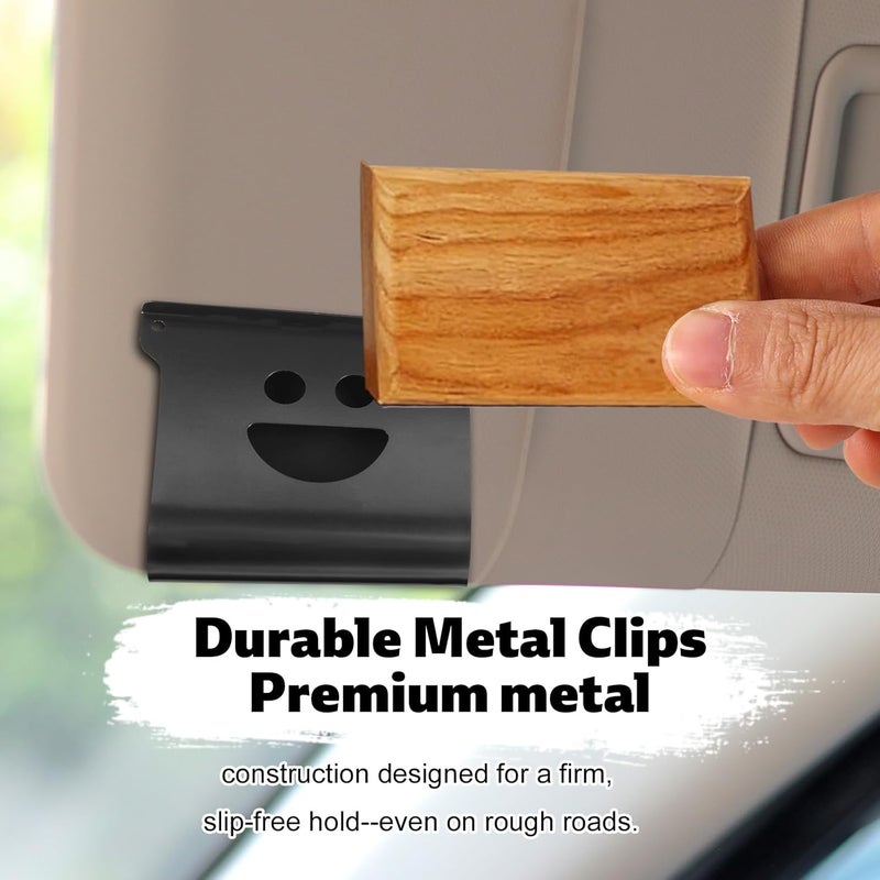Sinbana Car Air Freshener Visor Clip, Aluminum Alloy Universal Black Car Sun Visor Clip Practical Auto Accessory for Easy Installation (Air Freshener Not Include) - Image 4