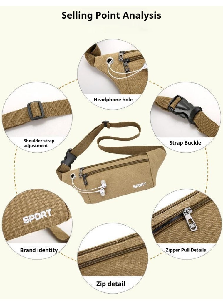 WENICE Men's Shoulder Bag, Casual Sports Fashion, Unisex Running Waist Bag, Crossbody Bag with Adjustable Strap,  30*10*2cm - Image 4