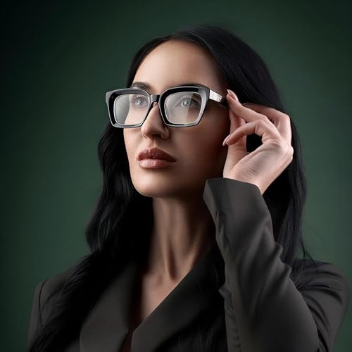 COASION Classic Non-prescription Clear Lens Eyeglasses for Women Thick Square Frame Eyewear (Bright Black) - Image 2