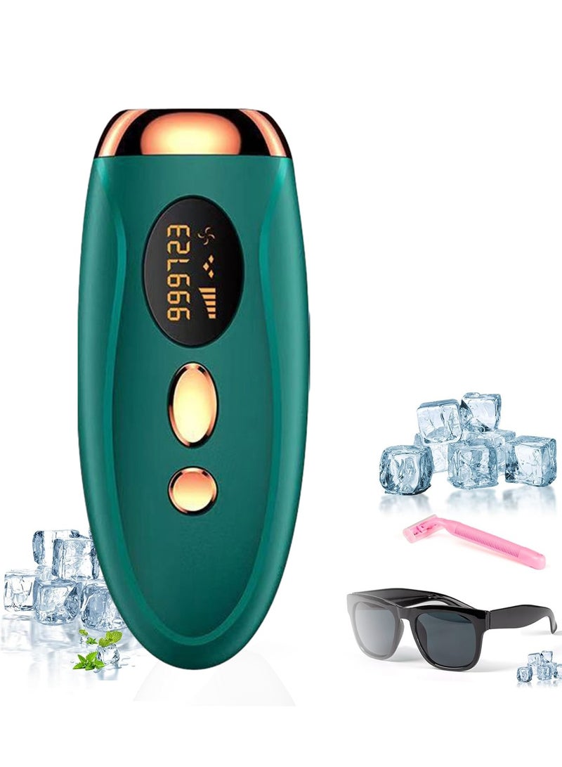 general Laser Hair Removal, 999999 Flashes Painless IPL Hair Removal Device for Women and Men for Epilation Facial Legs Arms Bikini at Home Use, Green  - Image 1