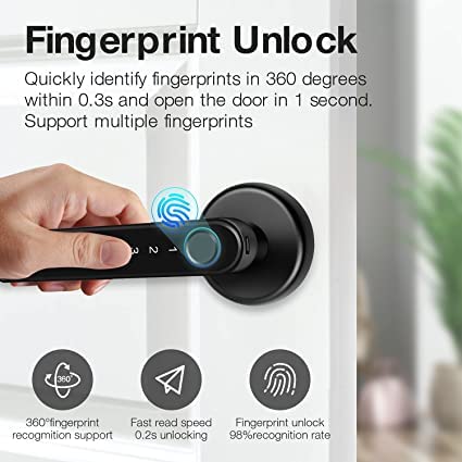 Escozor Escozor Metal Mfk02 Smart Digital Keyless Door Lock For BedroomOffice Unlock Using FingerprintPasswordMechanical KeysBluetooth Mobile App  - Image 4