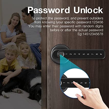 Escozor Escozor Metal Mfk02 Smart Digital Keyless Door Lock For BedroomOffice Unlock Using FingerprintPasswordMechanical KeysBluetooth Mobile App  - Image 5