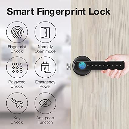 Escozor Escozor Metal Mfk02 Smart Digital Keyless Door Lock For BedroomOffice Unlock Using FingerprintPasswordMechanical KeysBluetooth Mobile App  - Image 3