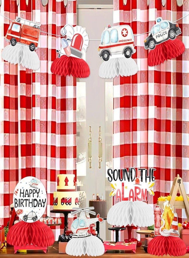 Blisstock Emergency Vehicle Birthday Honeycomb Centerpieces for Boys - Image 4