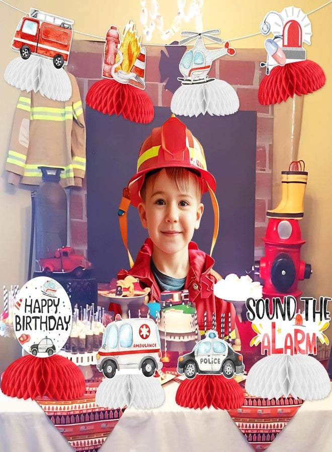 Blisstock Emergency Vehicle Birthday Honeycomb Centerpieces for Boys - Image 2