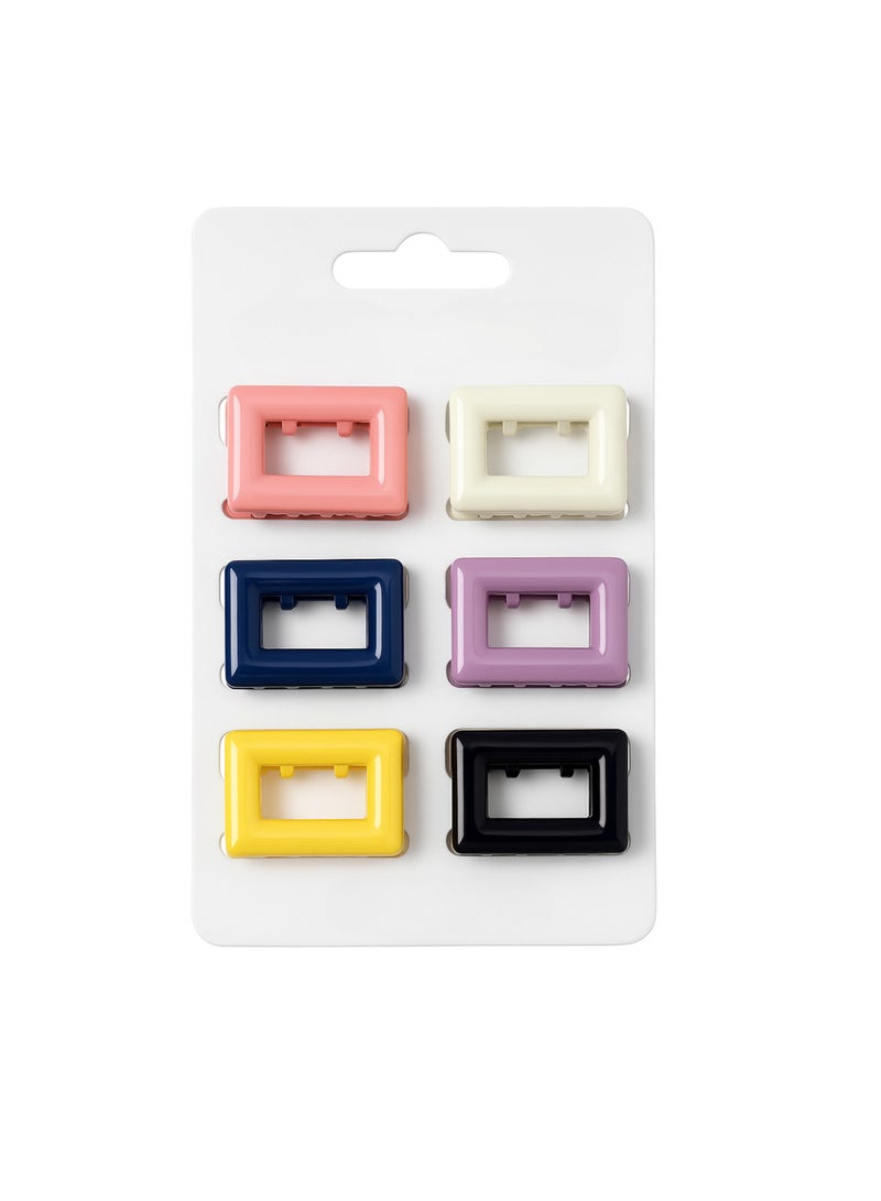 Colorful Mini Hair Clips Set, 6 Pieces. - Image 1