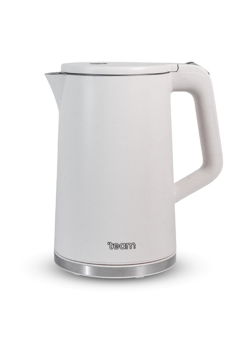 Team Electric Kettle 1.7L – 304 Stainless Steel Body, Auto Shut-Off, Cordless Fast Boil Kettle, Dry Boil Protection, 1500W, Thermostat Control, Beige - Image 1
