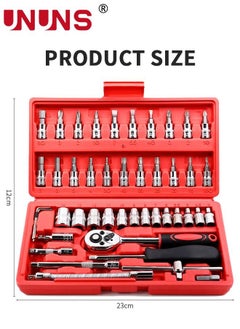 46Pcs Socket Wrench Set Ratchet Sets Mechanic Tools Kit Sockets Set with Compact Storage Case Mechanic Tool Kits for Automotive Repair & Household - pzsku/ZB6EE8FC3B7F0E4DDCFA2Z/45/_/1693312634/2b65e7fa-a257-4957-a213-893a480ca217