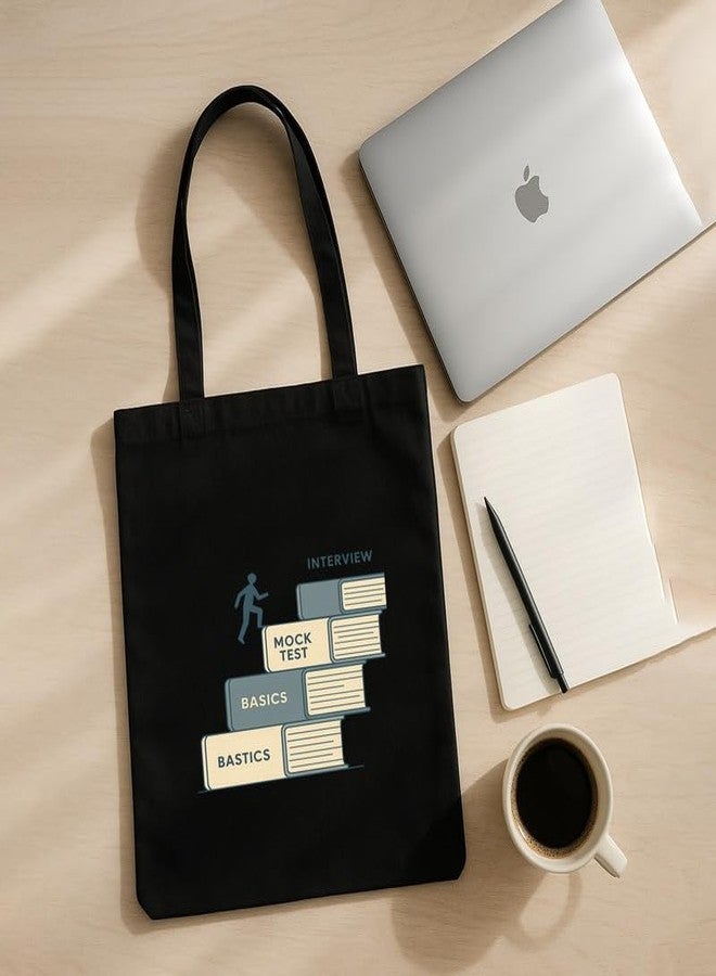Megrok "One Step Every Day Progress Tote ? 16x14 Inch with A4 Pocket | Zipper Closure, Daily Hustle Bag for Students & Professionals - Image 3