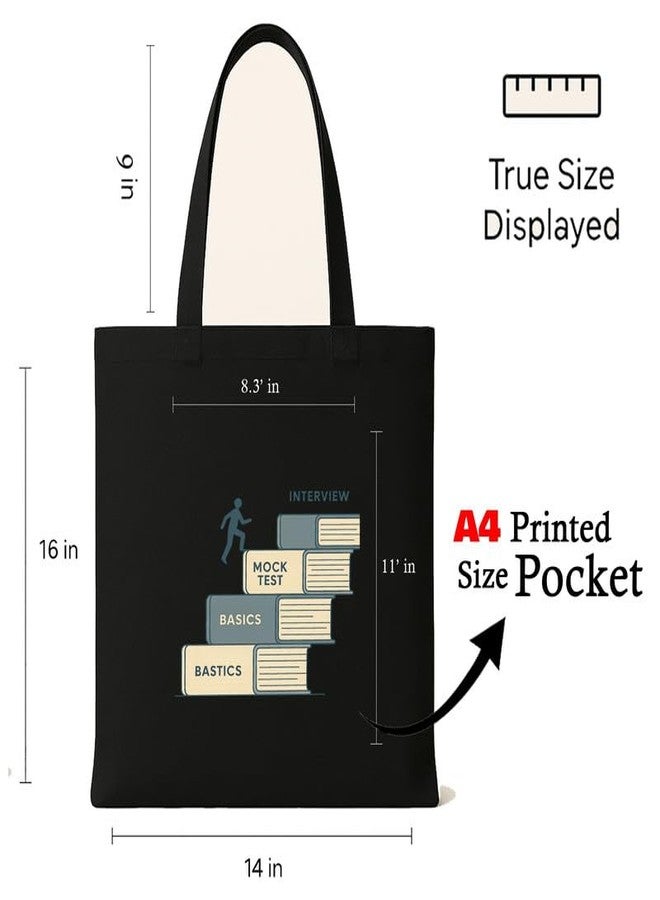 Megrok "One Step Every Day Progress Tote ? 16x14 Inch with A4 Pocket | Zipper Closure, Daily Hustle Bag for Students & Professionals - Image 5