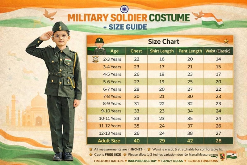 FancyDressWale Netaji Subhash Chandra Bose Dress for Boys (3-4 Years) + Free Spectacles - Image 2