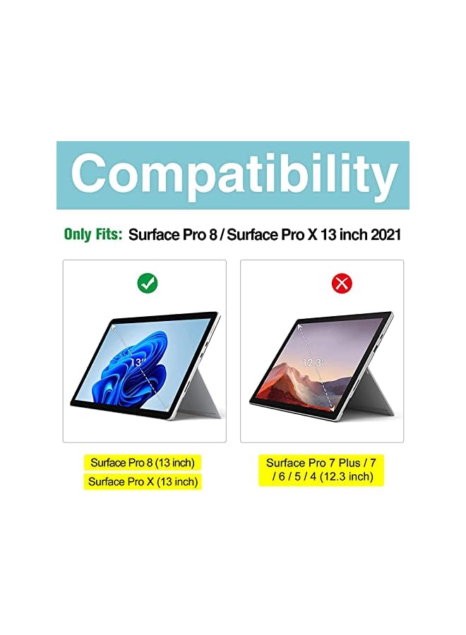 Procases Microsoft Surface Pro 8 Surface Pro X 13 inch Privacy Screen Protector, Anti-Spy Tempered Glass Ultra Thin Tinted Screen Film Guard for 13.0 Inch Surface Pro 8 Pro X 2021 Release - Image 2