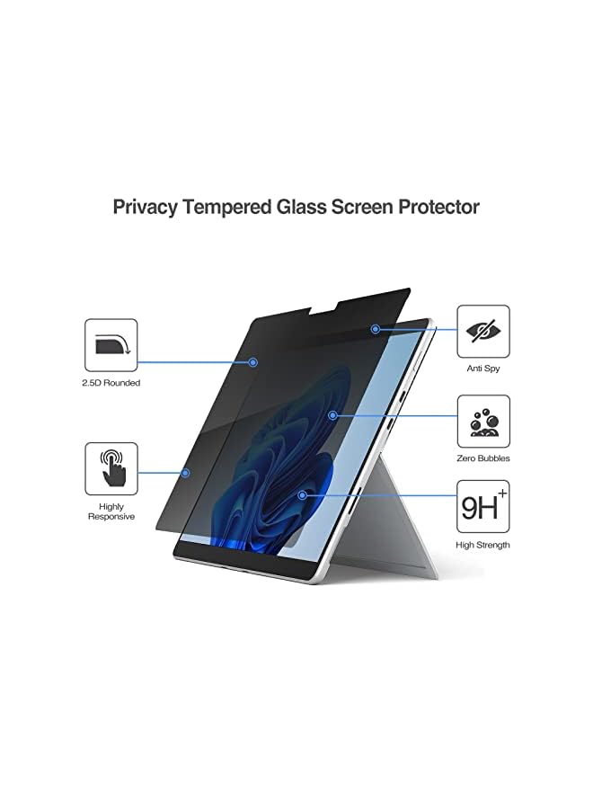 Procases Microsoft Surface Pro 8 Surface Pro X 13 inch Privacy Screen Protector, Anti-Spy Tempered Glass Ultra Thin Tinted Screen Film Guard for 13.0 Inch Surface Pro 8 Pro X 2021 Release - Image 3