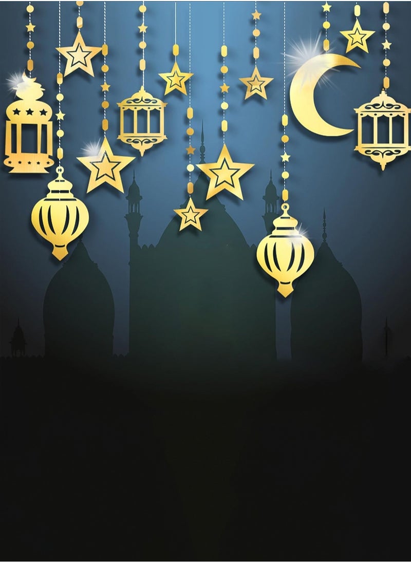 LOOPITYS Ramadan Decorations for Home,Ramadan Hanging Decorations Ramadan Ornaments Moon Star Shape Lantern Party Decor for Home Living Room Bedroom  - Image 1