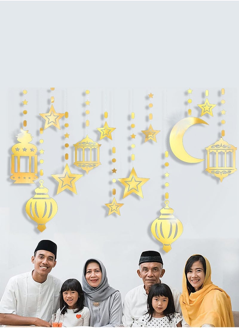 LOOPITYS Ramadan Decorations for Home,Ramadan Hanging Decorations Ramadan Ornaments Moon Star Shape Lantern Party Decor for Home Living Room Bedroom  - Image 5