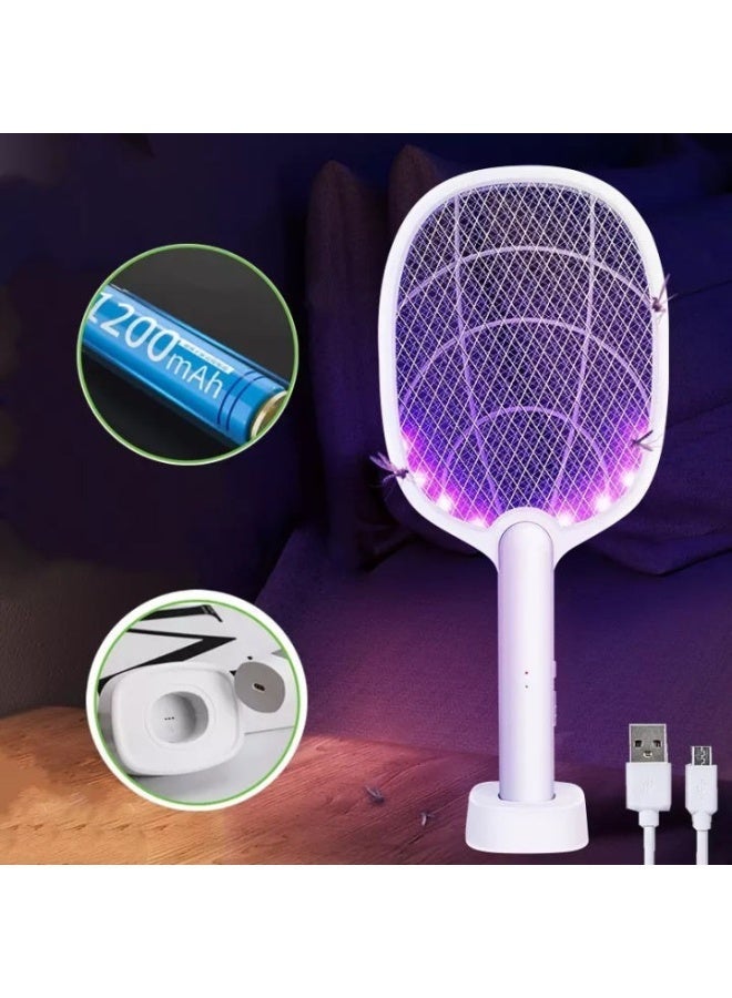 WEIDASI Electric Mosquito Racket Rechargeable Mosquito Swatter Racket & Fly Electric Bat With Stand - Image 2