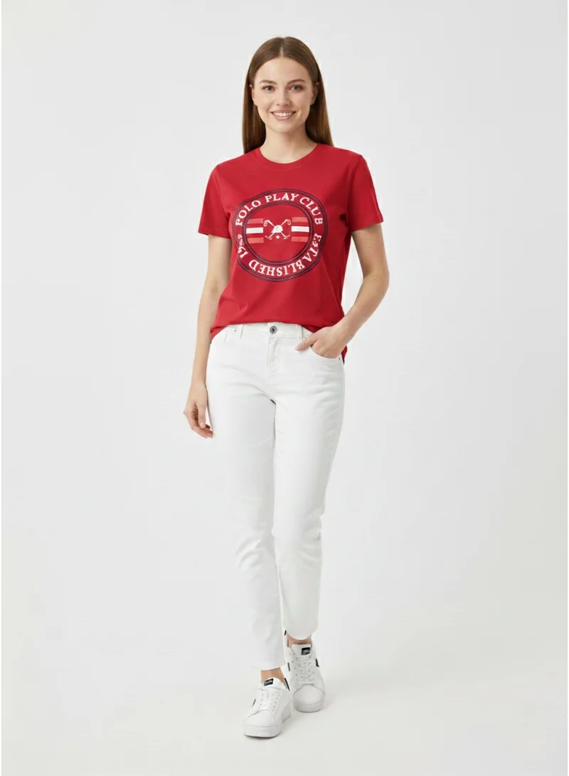 Polo Play Ladies Graphic T-shirt -RED