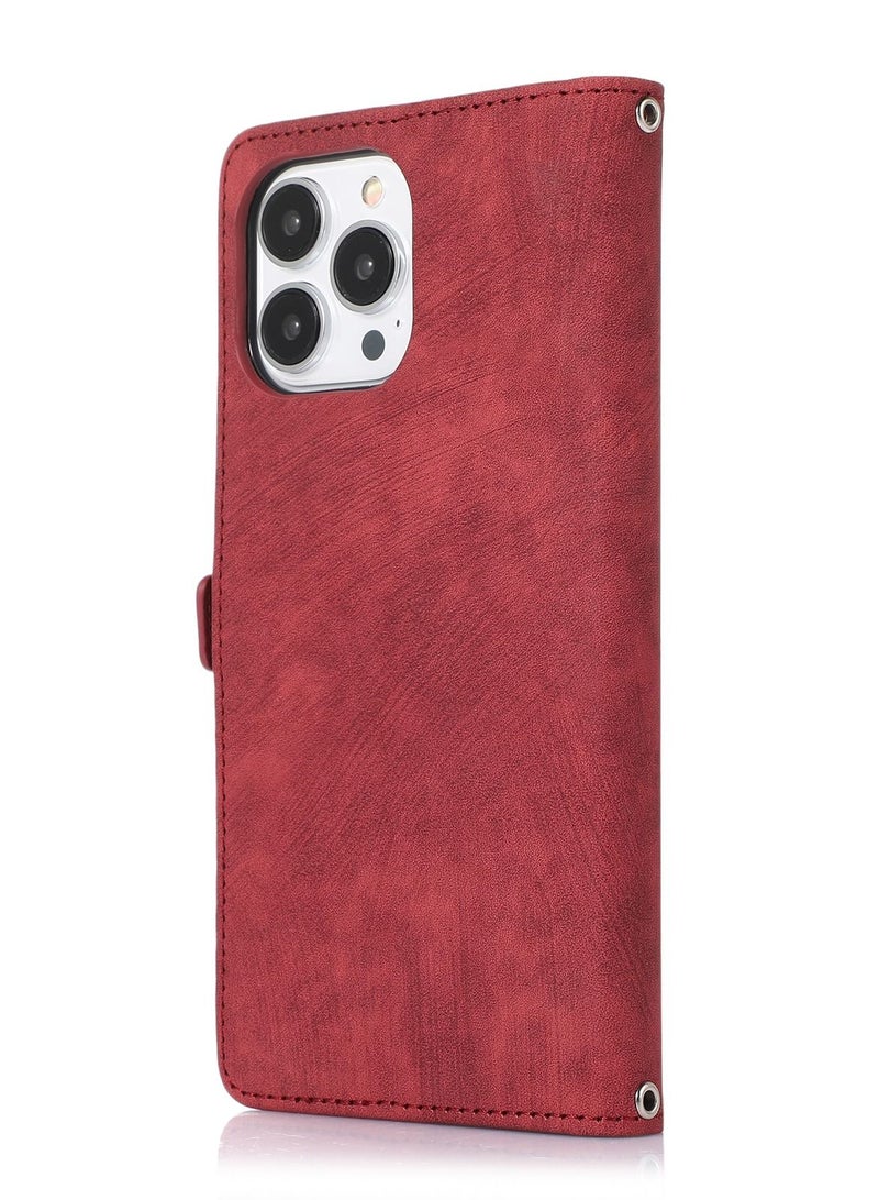 Suteni Flip Cover Leather Hidden Card Slots Phone Case for iPhone - Image 2