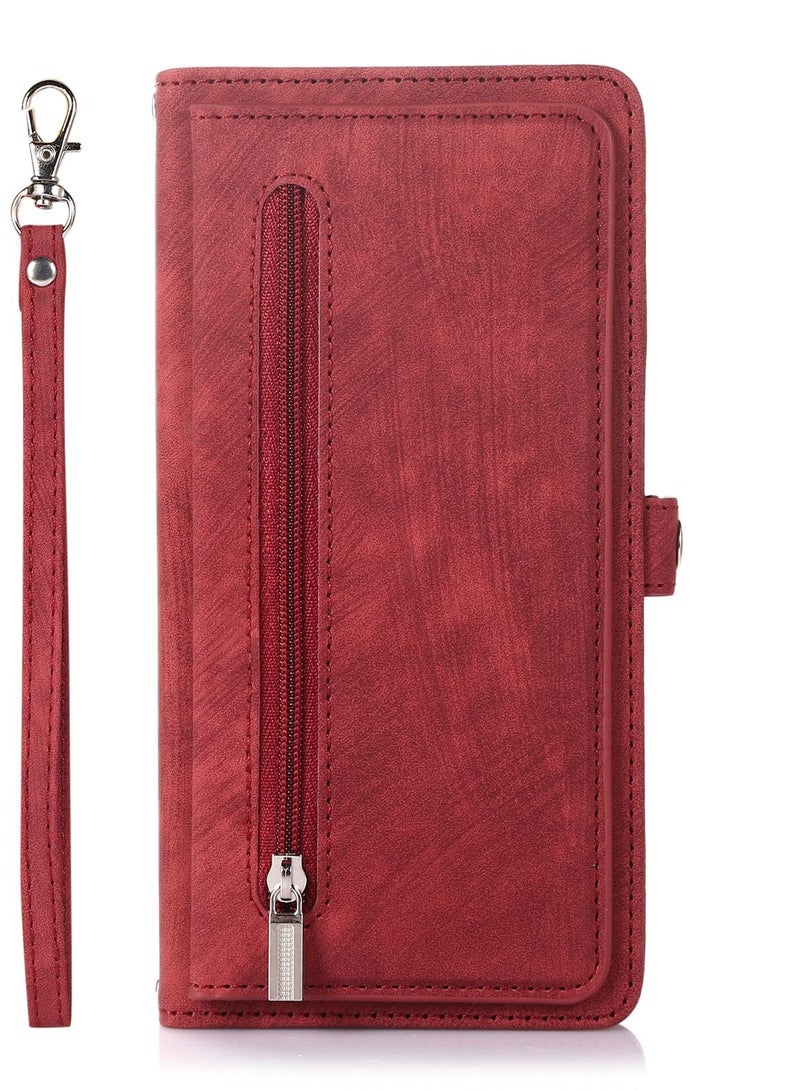 Suteni Flip Cover Leather Hidden Card Slots Phone Case for iPhone - Image 1