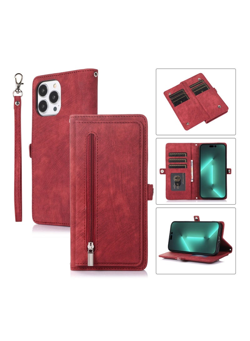 Suteni Flip Cover Leather Hidden Card Slots Phone Case for iPhone - Image 3