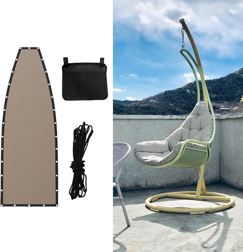 Khaki With Pocket Waterproof Replacement Cloth For Hanging Lounge Chair Hammock - Image 3