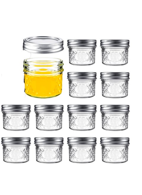 Mini Canning Jars 100Ml With Lids Small Glass Jars Ideal For Food Storage Jam Spice candle honey wedding Favors(12 Pack)