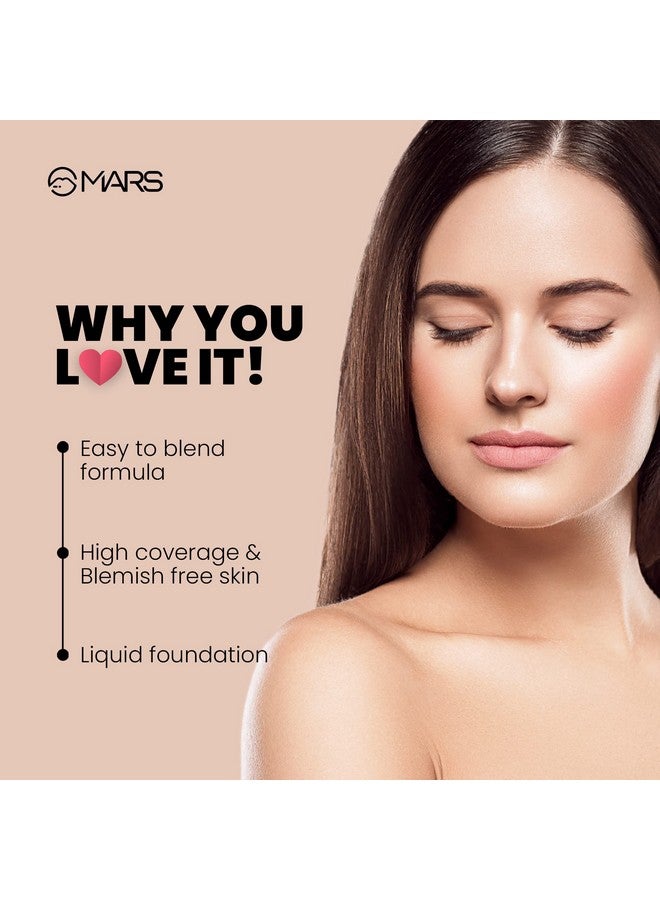 Mars High Coverage Liquid Matte Foundation | Blemish Free & Blendable Foundation For Makeup (40Ml) (Shade-05) - Image 1