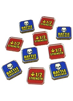 LITKO LITKO Upgrade Tokens | Compatible with Warhammer 10th Edition | Half-Strength | Battle Shocked | Wound | Movement | Modifier | WH40Kv10 (Half Strength/Battle Shocked)  - Image 1