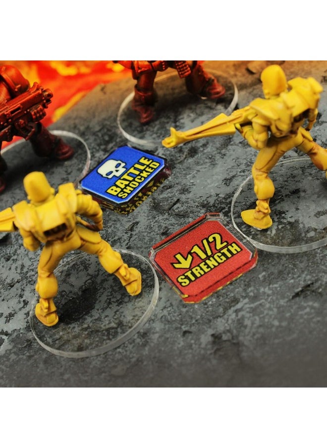 LITKO LITKO Upgrade Tokens | Compatible with Warhammer 10th Edition | Half-Strength | Battle Shocked | Wound | Movement | Modifier | WH40Kv10 (Half Strength/Battle Shocked)  - Image 3