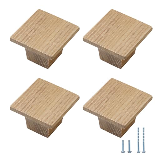 Evionlin 4 PackSquare Minimalist and HighEnd ChineseStyle Cabinet Door Handles Cabinet Drawer Pulls SingleHole Wardrobe Knobs Wooden Door - Image 1