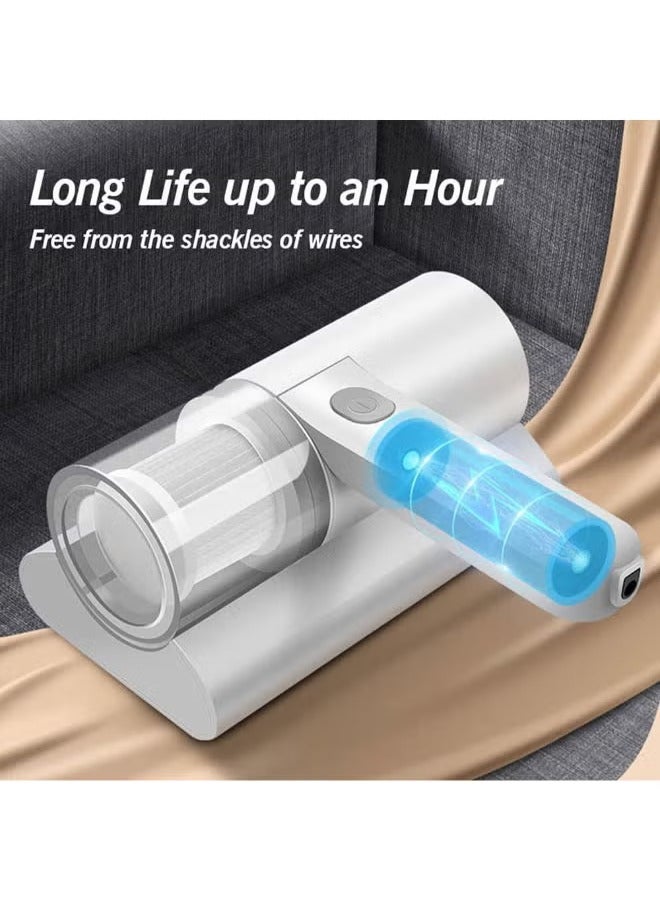 شوبي مكنسة كهربائية منزلية لاسلكية تعمل بمنفذ USB لإزالة العث بالأشعة فوق البنفسجية بقوة 200 مل وقوة 300 وات PSFC-34 باللون الأبيض 