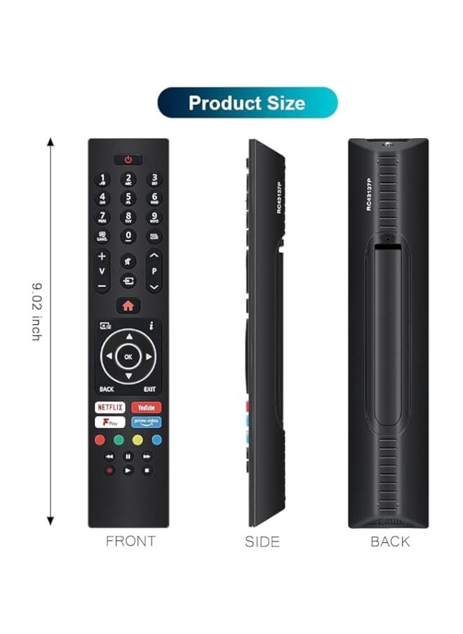 Generic - Remote Control for JVC Bush Digihome Luxor Polaroid Finlux Celcus Techwood Logik Vestel Smart TV with Prime Video Netflix Youtube F play Freeview Buttons, No Setup Required - Image 1
