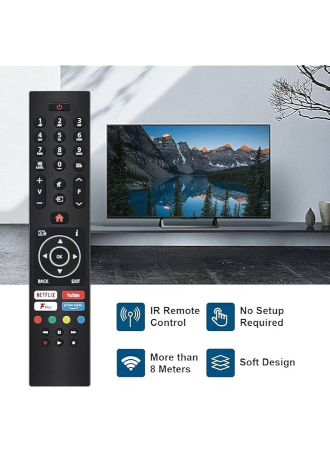 Generic - Remote Control for JVC Bush Digihome Luxor Polaroid Finlux Celcus Techwood Logik Vestel Smart TV with Prime Video Netflix Youtube F play Freeview Buttons, No Setup Required - Image 1