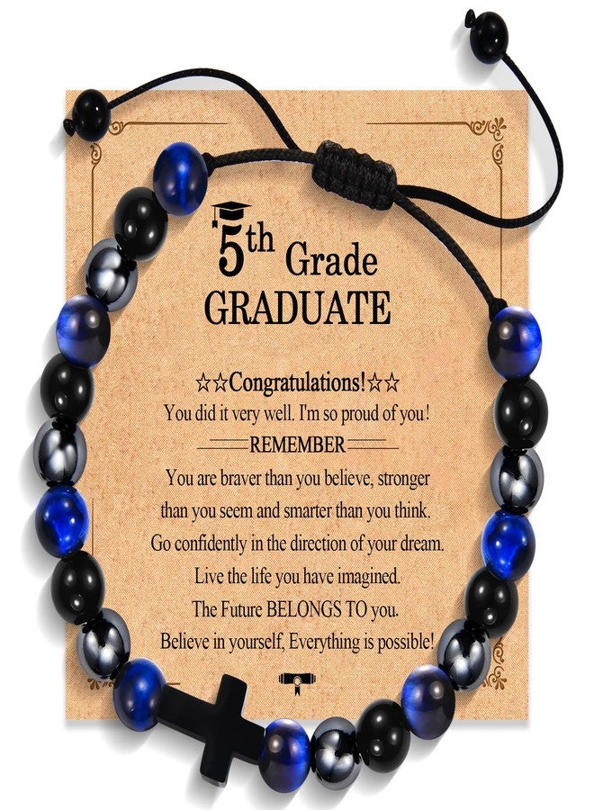 FIEEFX 5th Grade Graduation Gifts for Boys 2026 Elementary School Graduation Card Decorations Bracelet Jewelry Presents for Boys Him Son Grandson Nephew Brother Friend - Image 1