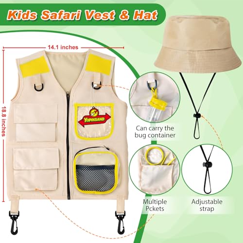 YOPINSAND Kids Explorer Kit Bug Catcher Kit Kids Camping Gear for Kids Outdoor Exploration Set with Vest Hat Ideal Outdoor Camping Adventure Toys for Ages 3 4 5 6 7 8 Boys Girls - Image 5