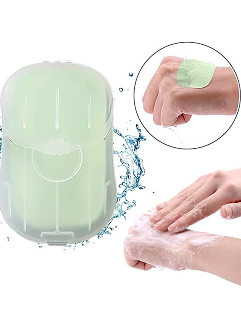 KASTWAVE 1 Box 50 Pieces Disposable Boxed Paper Soap, Portable Travel Soap Sheets Hand Washing Bath Scented Paper Soap for Outdoor, Camping Hiking (Wormwood)  - Image 1