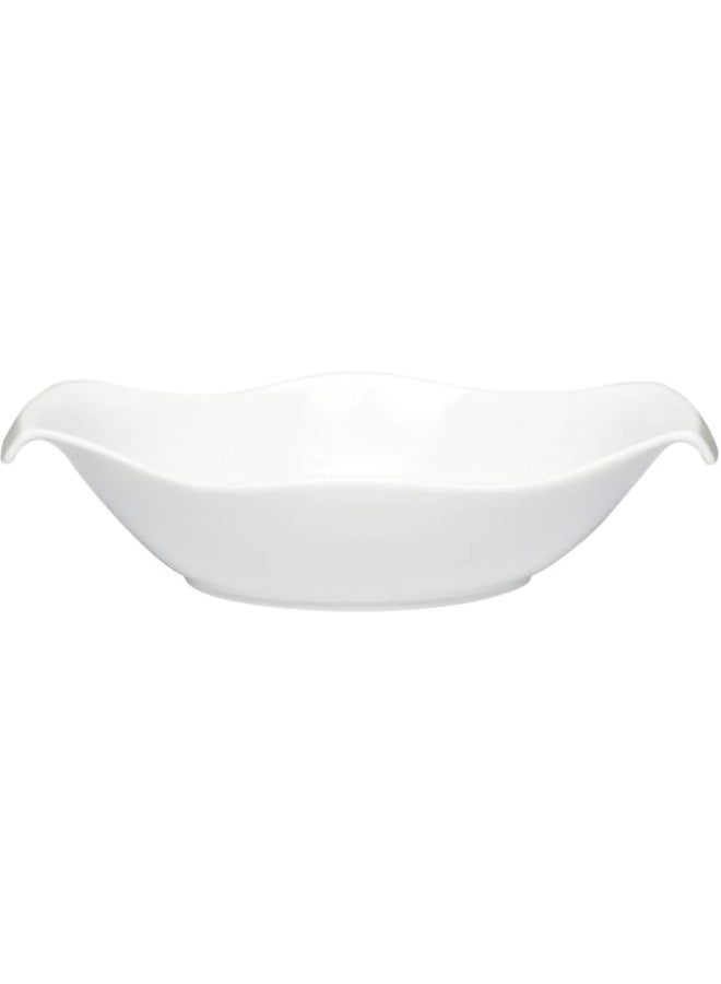 Shallow Porcelain Serving Bowl, White, 12 Inches - Image 1