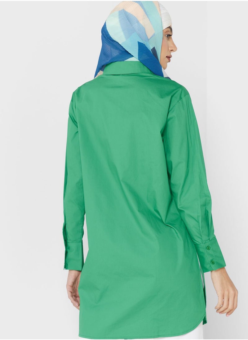 Khizana - Longline Button Down Shirt - Image 1