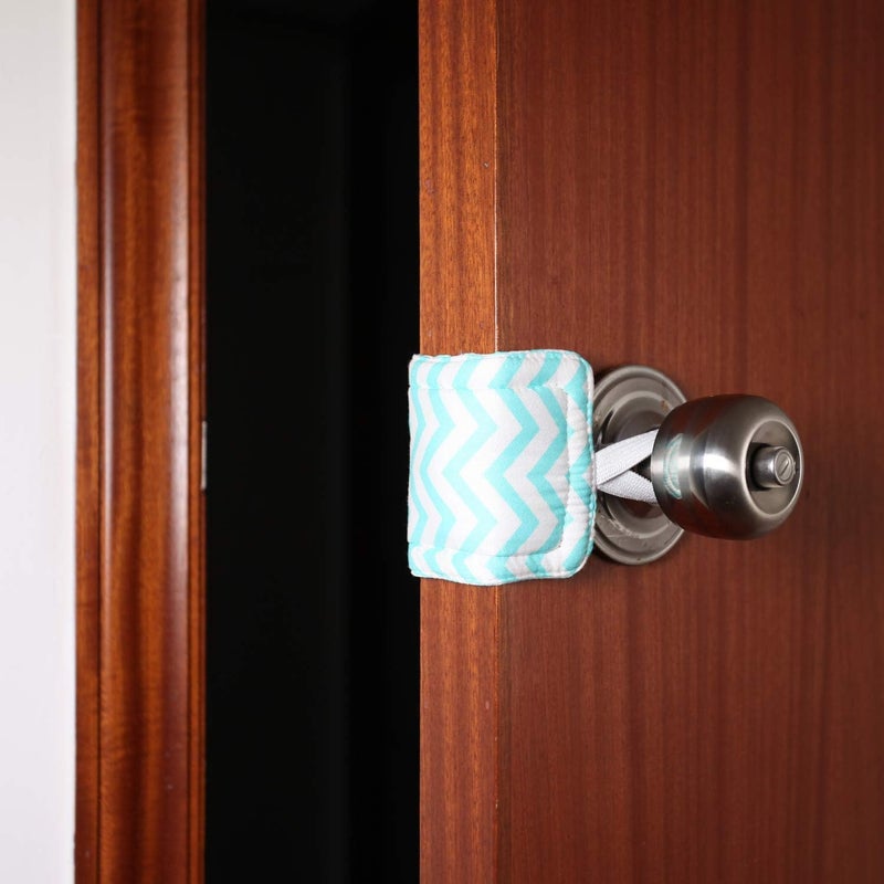 ICObuty Door Silencer  Jammer  3 Pack Noise Reducing Door Cushions  325 x 55 Inch Light Green Chevron - Image 3