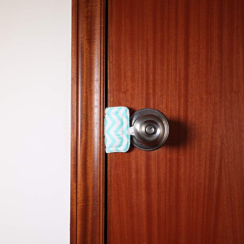 ICObuty Door Silencer  Jammer  3 Pack Noise Reducing Door Cushions  325 x 55 Inch Light Green Chevron - Image 4