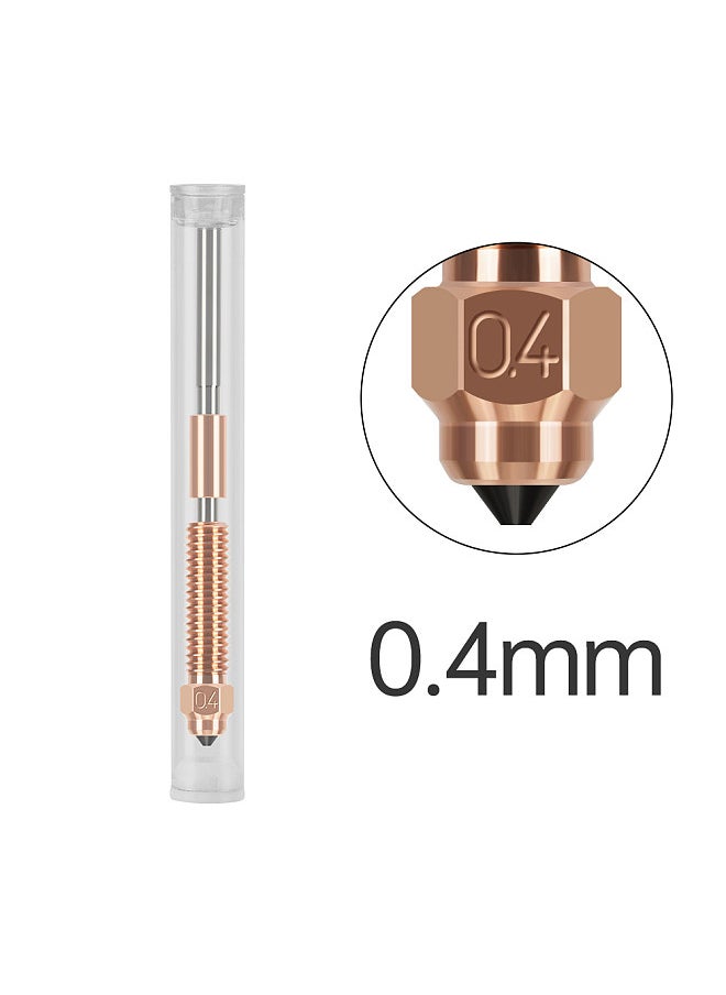 Generic - 3D Printer Accessory 0.4mm CZ Copper Hardened Steel Coating Nozzle Compatible with Creality K1C/ K1 Max/  Ender 3 V3 3D Printer Nozzle Integrated Bimetallic with Titanium Alloy Throat - Image 1
