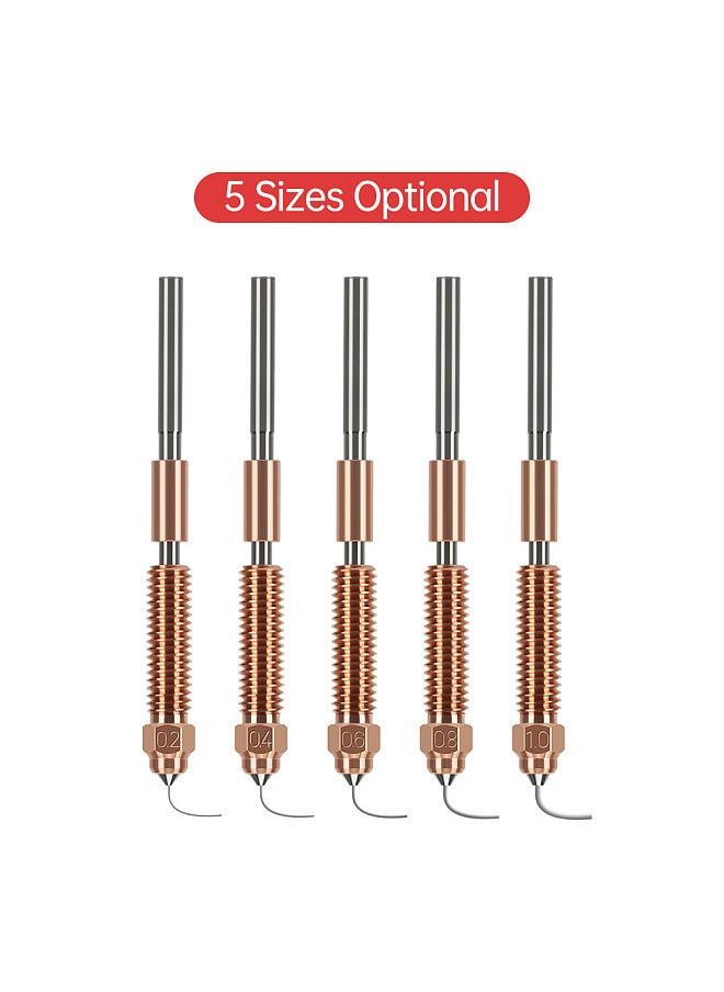 Generic - 3D Printer Accessory 0.4mm CZ Copper Hardened Steel Coating Nozzle Compatible with Creality K1C/ K1 Max/  Ender 3 V3 3D Printer Nozzle Integrated Bimetallic with Titanium Alloy Throat - Image 1