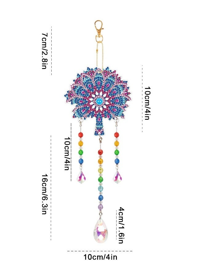 Wind Chime Kits, 4pcs Diamond Painting Wind Chime Double Sided Special Shaped Rhinestone Crystal Diamonds Painting Butterfly Hanging Ornament for Yard Decor - Image 3